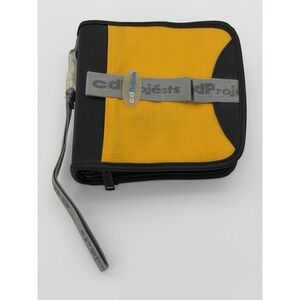 CD Projects Yellow Black Canvas Carrying Case for 30 CDs Case With Strap NWOT